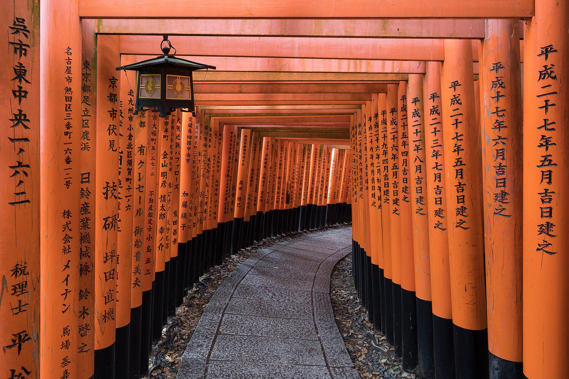 The vermilion torii tunnels at Fushimi Inari in Kyoto
