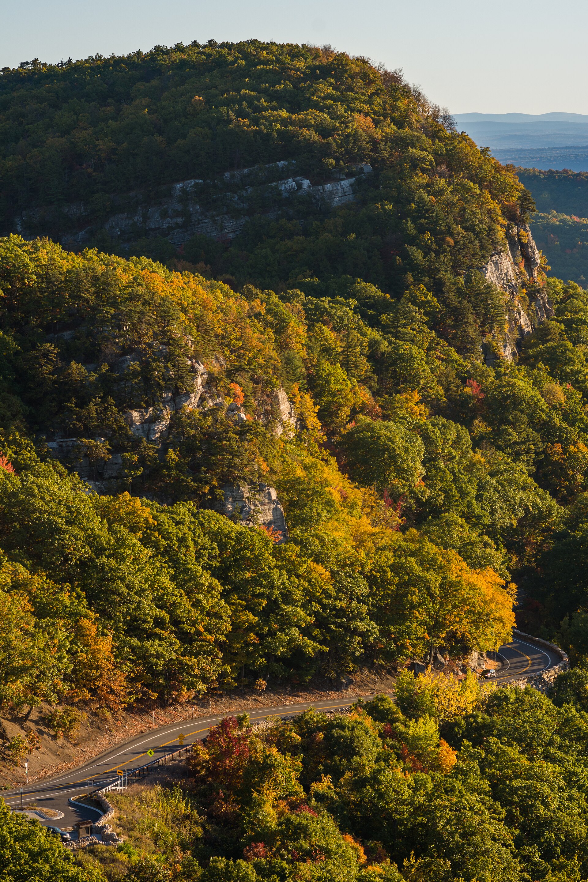 Cliffs and carriage roads at Mohonk Preserve near New Paltz