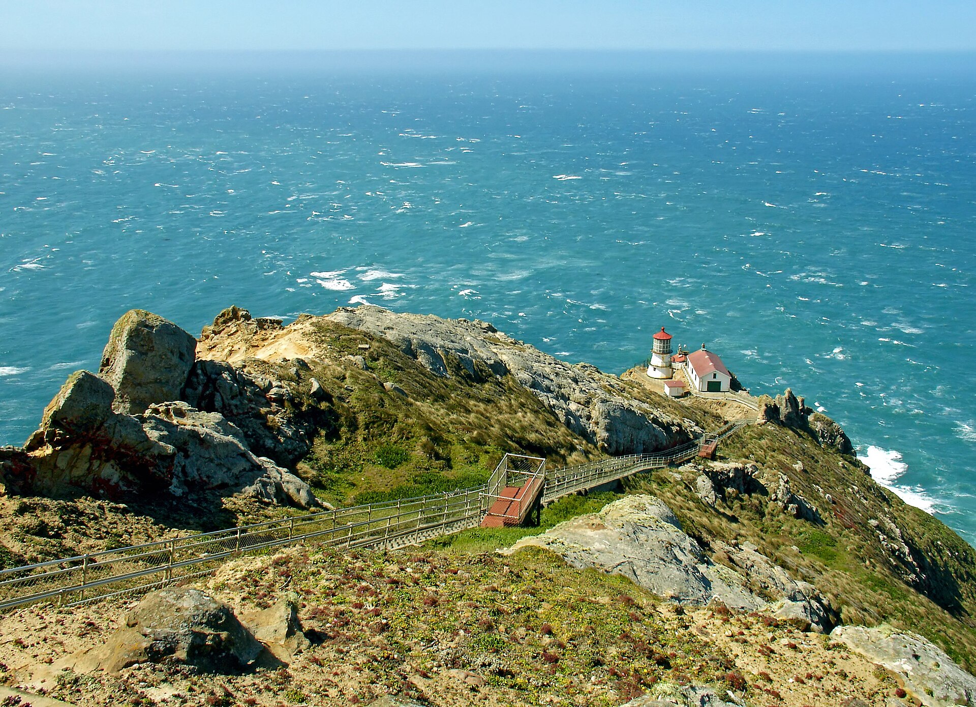 The Point Reyes lighthouse on the Pacific cliffs of Marin County